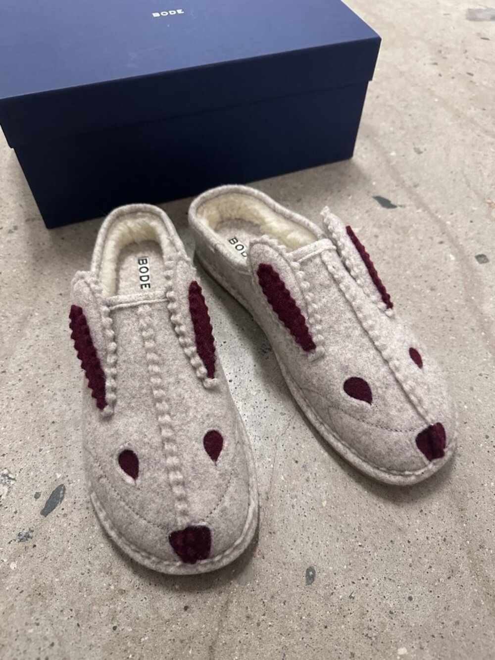 BODE Rabbit Slipper Shoes Cream & Red - Picture 6 of 10